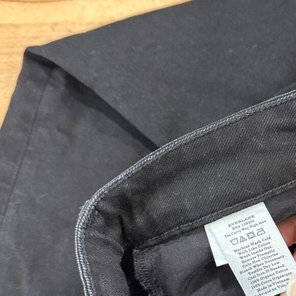 Everlane Black Curvy Way High Rise Straight Leg Jeans Women Size 23 Long - Picture 7 of 7